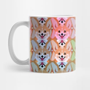 Multicolor Cardigan Corgi Face Pattern - version one Mug